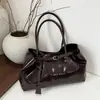 Cor Sólida Bolsa de Ombro Única Estilo Retrô Europeu e Americano Grande Capacidade Nova 2026 Novo Modelo Cinto Estético Casual Bolsa de Axila