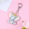 Bautizo de Bebé Azul y Rosa Fiesta Elefante Acrílico Revelación de Género Colgante Cruzado de Doble Cara Regalo Llavero Colgante