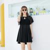 Maiô de peça única para mulheres plus size (até 200 lbs), esconde a barriga, emagrece, quente, estilo saia franzida, conservador, para mulheres plus size com seios grandes.
