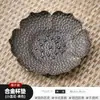 Posavasos Pequeño de Cobre Antiguo Estilo Chino, Soporte Aislante de Calor para Taza de Té de Aleación, Juego de Té Kung Fu para el Hogar, Accesorios para Ceremonia de Té con Estante de Almacenamiento