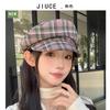 Chapéu Militar Xadrez Artístico Japonês Retrô Chapéu Beret de Designer de Nicho para Mulheres Primavera e Outono Celebridade da Internet Chapéu Boina Chapéu Newsboy da Moda Tendência