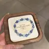 Pulseira de cristal azul aquamarina natural para mulheres, acessório versátil de alta qualidade de volta única, presente perfeito para namorada ou melhor amiga