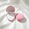 Xuhui em estoque Atacado Amor Pêssego Casamento Colar Pingente Caixa Veludo Flocado Bolsa de Joias Caixas de Decoração
