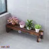 Estante para Flores Estante de Almacenamiento Madera Maciza Carbonizada Escalera Multicapa Balcón de Pie Madera Anticorrosiva Interior y Exterior Estante para Macetas de Pothos