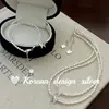 Moda coreana Ins Joyería de Plata Moderna Plata de Ley S925 Mariposa Perla de Agua Dulce Collar Elegante Elegante Fresco y Versátil