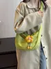 2023 nova bolsa de lona feminina grande capacidade Mori fofa outono ombro mensageiro design de nicho textura bolsa dumpling