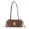 Bolsa de Mão, Bolsa de Ombro, Bolsa Transversal Estilo Fresco Outono 2026, Bolsa Versátil para o Dia a Dia, Bolsa Artística Feminina Bordada Retrô, Bolsa de Ombro, Bolsa de Braço
