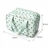 Bolsa de Maquiagem Verde Menta com Bolinhas Portátil Camadas Organizador de Armazenamento à Prova d'Água Cosméticos Viagem Bolsa de Armazenamento de Grande Capacidade