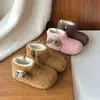 Zapatos de Invierno Infantiles de Peluche Lindos Estilo Coreano 2025 Zapatos de Algodón para Niños Pequeños Botas Peludas para Niñas Zapatos de Algodón de Doble Capa para Bebé