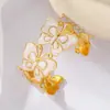 Europa y Estados Unidos transfronterizo nuevo acero inoxidable gota de aceite pintado al óleo pulsera abierta exagerada para mujer chapado en oro de 18K pulsera venta al por mayor