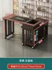 Conjunto de Mesa Giratória para Chá e Cadeiras Varanda Sala de Estar Uso Doméstico Mesa de Chá de Madeira Maciça Chaleira Integrada Conjunto Completo de Chá Embutido