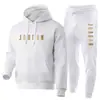 Sudadera con capucha informal para hombre y mujer 2025, conjunto, chaqueta con capucha de marca estampada de moda, forrada de forro polar, Otoño e Invierno