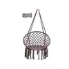 Cesta colgante de estilo nórdico, hamaca exterior popular, silla colgante de cuerda de algodón, mecedora de balcón, columpio con borlas para casa de huéspedes interior