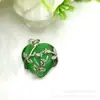 Colgante de flor de cobre con forma de corazón de melocotón y ojo de gato para collar DIY, regalo para novia, madre, accesorios para hacer joyas