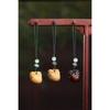 Cadena para teléfono móvil de madera del zodiaco llavero sándalo verde palisandro accesorios colgante para bolso del zodiaco