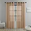 Cortinas de poliéster perfuradas de cor sólida transfronteiriças, cortinas blackout translúcidas para sala de estar e varanda, decoração de casa, cortina de porta transmissora de luz, fina