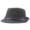 Sombrero de jazz para hombre, de cuero rizado, con hebilla, parasol, protector solar de verano, transpirable, de paja, para playa y pareja.