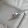Pinza para el Cabello de Estrella de Mar Triangular Transparente de Hielo de Alta Gama Coreana Clip de Flequillo Lateral de Moda con Pedrería Sin Costuras