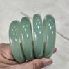 Pulseira Cor Verde Petróleo Estilo Mongólia Exterior de Xinjiang para Mulheres, Ágata Cor Jade Imitação de Alta Qualidade, Jade Água Clara, Tira Plana, Fornecimento Direto da Fábrica para Transmissão ao Vivo