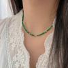 Colar de Prata de Lei S925 Crisoprásio Natural Prata Quebrada Feminino Verão Retrô Nicho Novo Chinoiserie Corrente Clavicular Joias
