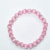 Pulsera de Piedra Ojo de Gato de 8 mm con Diseño Bicolor Graduado Transparente Hielo, Pulsera de Piedra Shoushan con Cuentas de Vidrio, Joyería Suave que se Envuelve Alrededor del Dedo