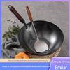 Panela de Ferro Polar Estilo Japonês Feita à Mão Zhangqiu Forjada Sem Revestimento Wok Antigo Doméstico Espessado Fundo Plano Ferro Fino Wok