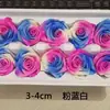 Caja de regalo para San Valentín, Tanabata, flor eterna colorida de arcoíris que cambia de color de 3 a 4 cm, regalo de Navidad, material floral para preservar.