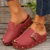 Comercio exterior transfronterizo talla grande nuevo verano 2026 sandalias de playa de suela gruesa para mujer, chanclas de punta cerrada y punta abierta para mujer