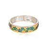 Pulsera Abierta de Plata Pura 9999 Esmaltada Pintada en Oro Flor de Ciruelo, Estilo Chino, Versátil, Lujo Ligero, Sensación de Alta Gama, Regalo para Novia