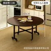 Mesa de jantar redonda dobrável para casa, cor nogueira escura, com tampo giratório, adequada para hotéis e restaurantes, uma mesa redonda para 12 pessoas