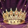 Corona de Tiara de Aleación Barroca Transfronteriza Europea y Americana 16 Gotas de Agua Flor Corona Redonda Completa Adornos para Decoración de Pasteles