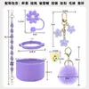 Portavasos de Silicona Tapa para Vaso de Agua Stanley Cuerda para Bolso Cadena de Flor para Taza Colgante de Corazón Set Tejido Accesorios Venta al por Mayor