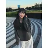 Sudadera con capucha a rayas de estrella estilo retro americano para mujer, nueva colección primavera/otoño, corte holgado casual streetwear, prenda exterior de moda