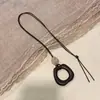Collar Colgante de Anillo Largo Asimétrico Retro para Mujer Cadena de Suéter de Cuello Halter Ajustable Estilo Étnico Accesorios de Alta Gama