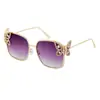 [Personalizado] Gafas de Sol de Moda Europeas y Americanas con Mariposas Personalizadas y Diamantes para Mujer, Gafas de Sol con Montura de Metal, Gafas de Protección Solar Transfronterizas