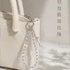 Colgante de cadena para teléfono de cristal cuadrado, de alta gama y a la moda, cadena de mano hecha a mano con cuentas, accesorio para funda de teléfono, cordón para teléfono