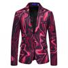 Outono 2024 Comércio Exterior Masculino Novo Terno Estampado Tie-Dye de Um Botão Roupas de Performance Jaqueta Casual Masculina