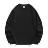 Camiseta Masculina de Algodão Puro com Mangas Longas 210g, Camada Base de Inverno com Forro de Lã, Absorvente de Umidade, Estilo Japonês, Cor Sólida, Gola Redonda, Roupa Íntima Masculina