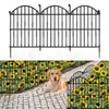 Cerca de Metal com Arco para Jardim e Pátio, Borda de Cerca, Estaca de Chão, Barreira para Animais, Cerca de Animal de Estimação para Exterior