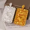 Venta Directa de Fábrica Colgante de Dragón para Hombre Chapado en Oro de 18 Quilates con Carácter "Fu", Estilo Chino Hueco Diseño Personalizado Colgante de Dragón Dorado Arenado