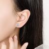 Nuevos aretes de botón de diamantes cuadrados de plata esterlina 999 diseño nicho aretes huecos de circonita aretes femeninos estilo ins punto