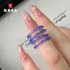 Anel de Ágata Calcedônia Material Natural de Cavalo Novo Estilo Chinês Anel Liso Açúcar de Uma Mordida Calcedônia Transparente de Gelo Alto Atacado
