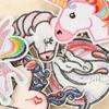 Etiqueta de tela con diseño de unicornio y animales geniales, parche de dibujos animados, accesorios para ropa, zapatos, sombreros, bolsos, etiquetas bordadas, pasta para bordar, pasta para tela.