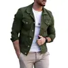 Chaqueta para Hombre Color Sólido Europeo y Americano Transfronteriza Talla Grande Chaqueta Otoño e Invierno Chaqueta para Hombre Solapa Mezclilla Corte Ajustado Superior Ropa para Hombre