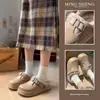 Nuevas Zapatillas de Algodón Sencillas de Color Sólido de Moda para Mujer Invierno 2025, Engrosadas y Cálidas para el Hogar y el Exterior