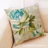 Amazon eBay transfronterizo nueva pintura decorativa de flores funda de almohada de algodón y lino cojín para coche almohada para siesta cojín