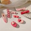 Nuevo Pasador de Cabello Dopamina Flor de Dibujos Animados Rosa Corazón de Melocotón Pinza Lateral Pinza de Lazo Pinza de Pato Linda Pinza de Agarre