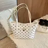 Bolsa Grande Popular de Laço Feminina 2026 Novo Estilo Grande Capacidade Bolsa Tote de Bolinhas Bolsa de Ombro para Trabalho e Deslocamento