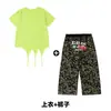 Ropa de Performance Hip-Hop para Niños, Pantalones Camuflados de Verano Hip-Hop para Niños, Ropa de Baile de Moda, Performance de Escenario Hip-Hop para Niños