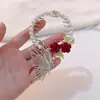 Horquilla con borla de orquídea antigua, cabeza esférica, artefacto fijo, pinza para el pelo, hebilla para el pelo Advanced Sense para mujer, pinza para el pelo con media anilla